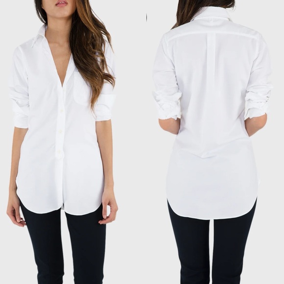 ANN MASHBURN Tops - Ann Mashbirn Boyfriend Shirt White Oxford Size L
